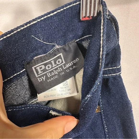 Vintage Polo Ralph Lauren Girls Jeans 100% Cotton Embroidered Floral Hem Y2K 5/6